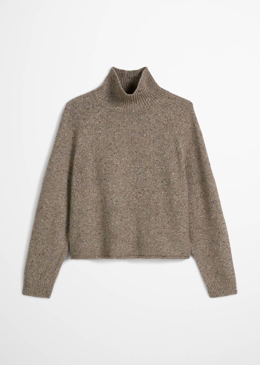 Tweed sweater regular made from a virgin wool mix