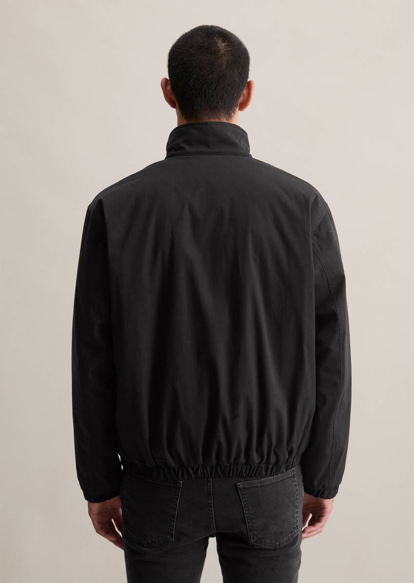 Harrington jacket with elastic waistband