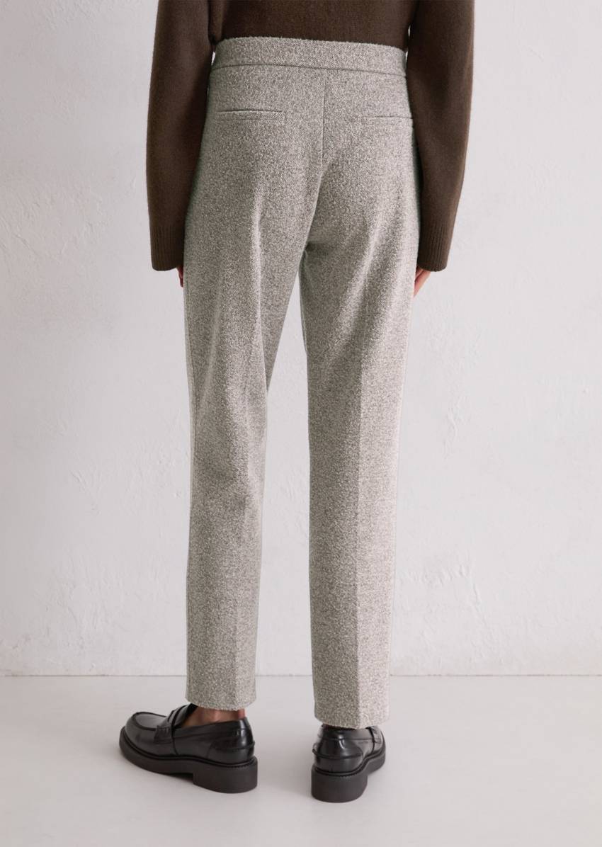 Tweed jersey pants slim made from an organic cotton blend