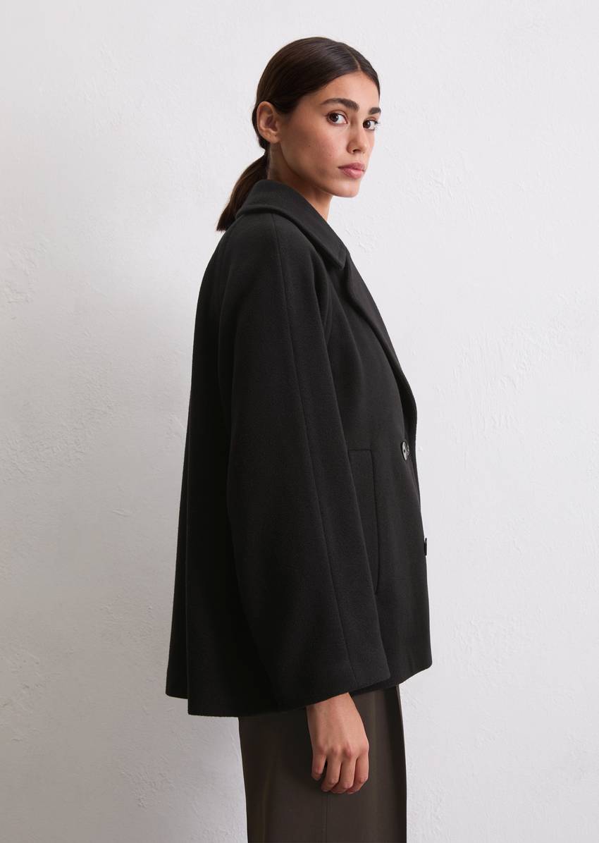 Cape jacket relaxed made from a wool mix