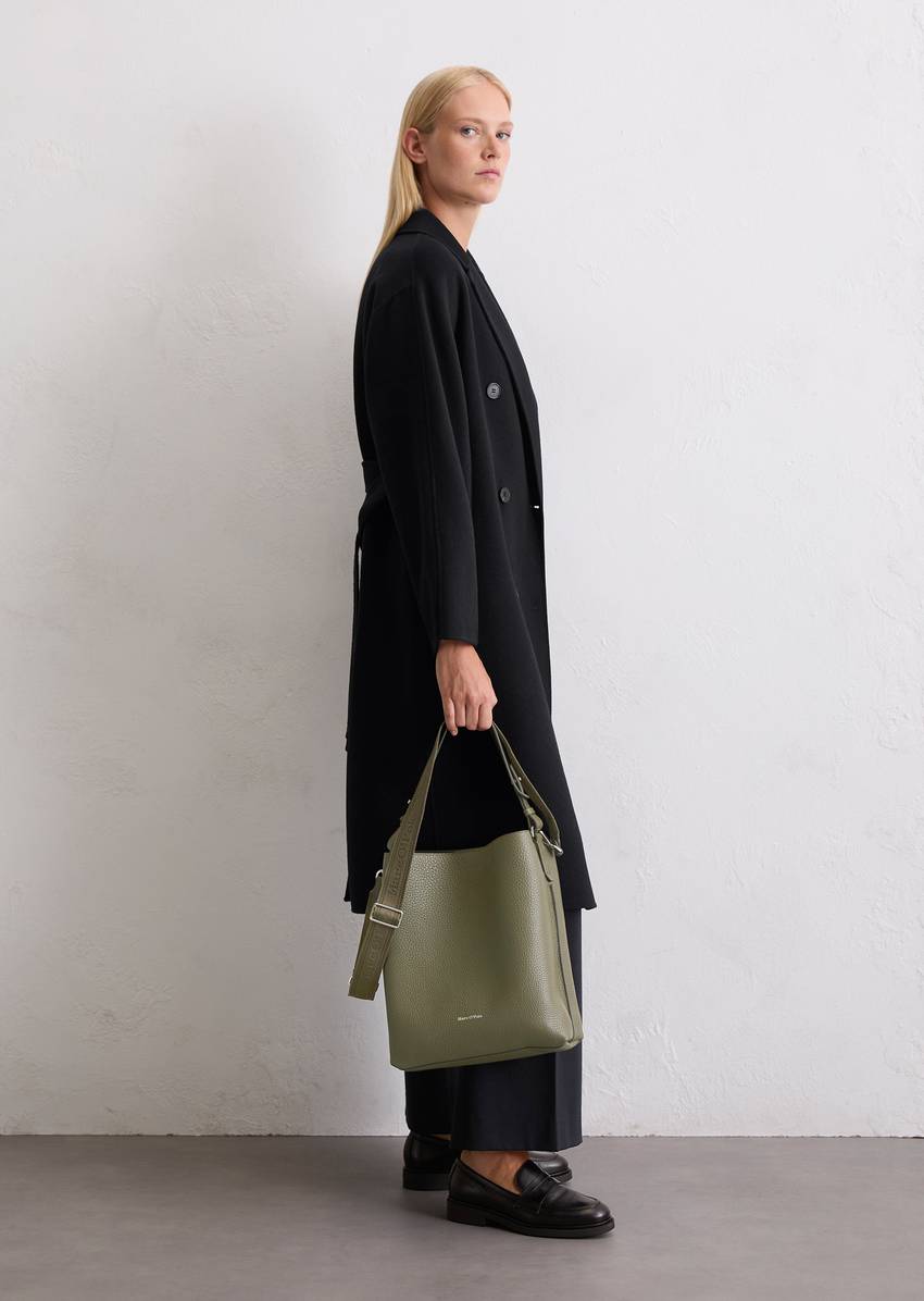 Hobo bag medium made from grained cowhide