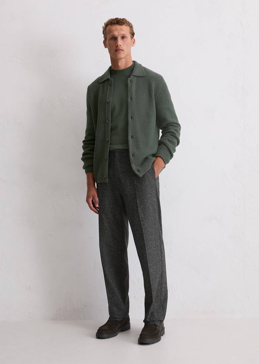 Trousers model Mossbo wide made from an Italian sheep's wool mix
