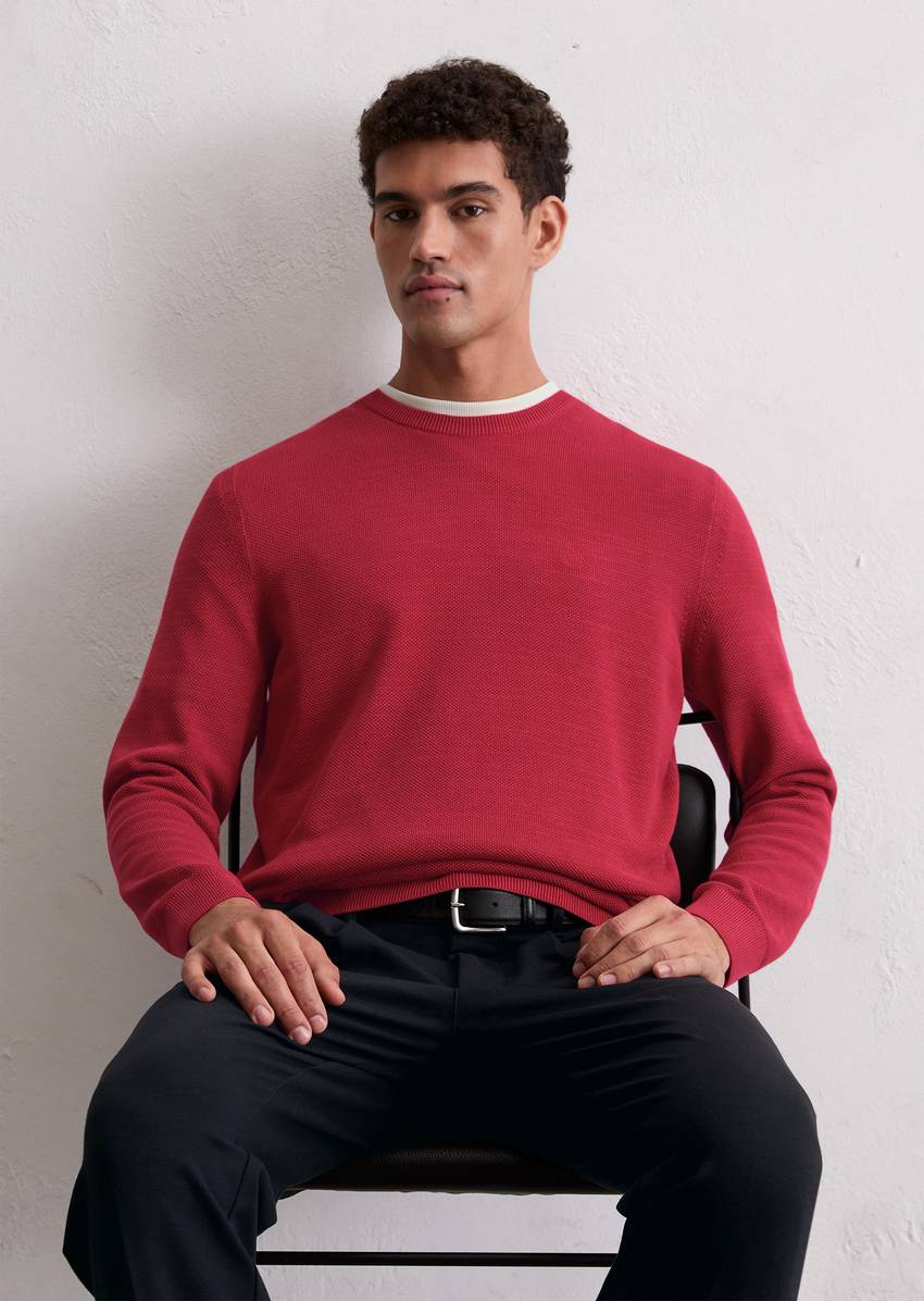 Sweater regular made from organic cotton piqué