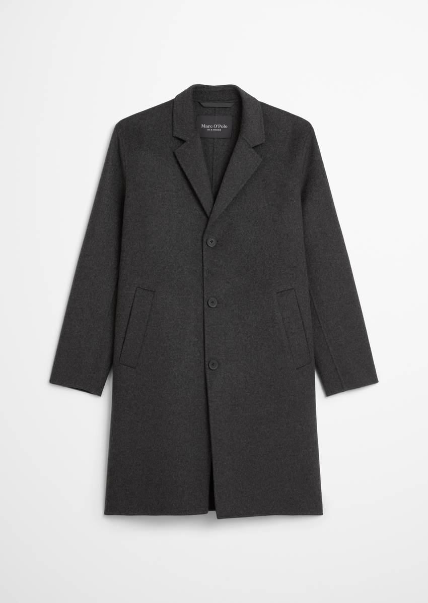 Regular coat made from recycled double face wool mix