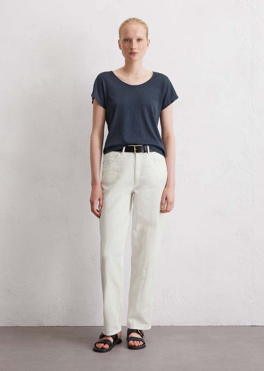 T-shirt regular made from a viscose/organic cotton blend