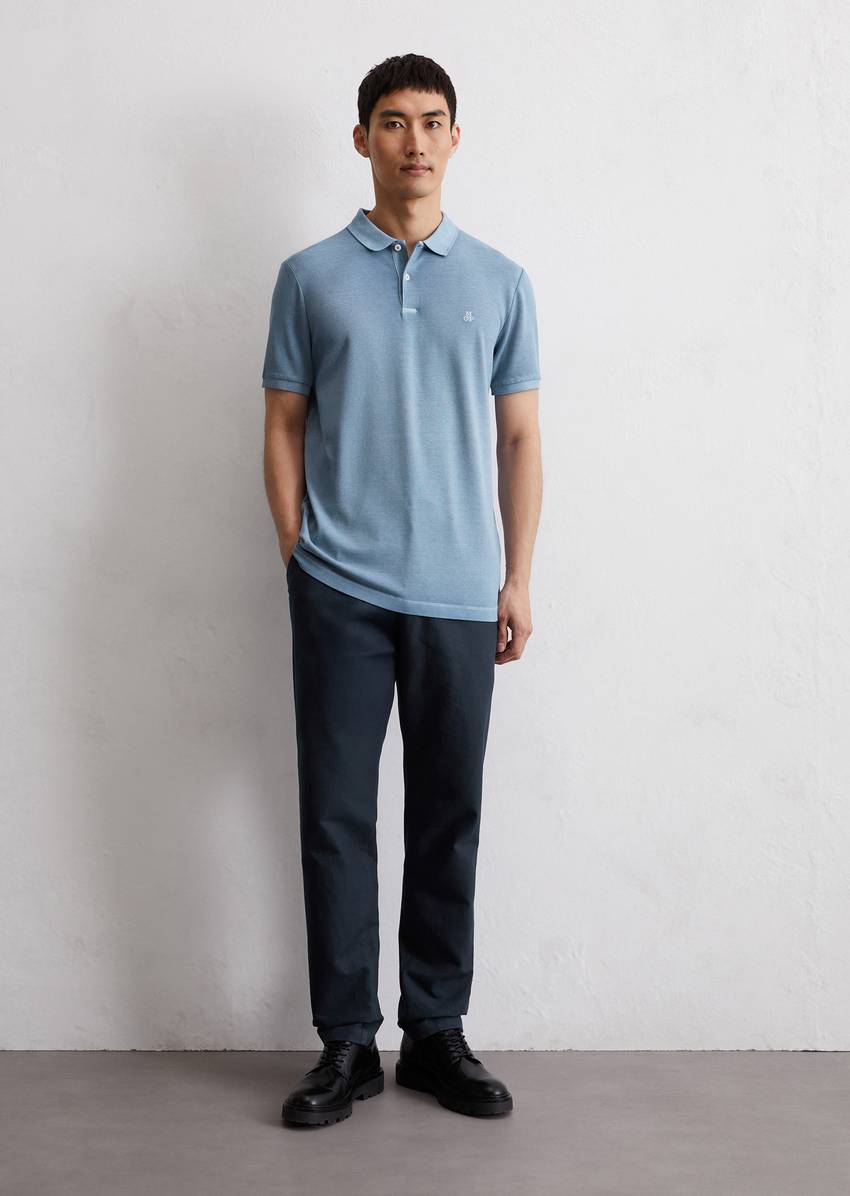 Piqué shaped polo shirt made from organic cotton stretch