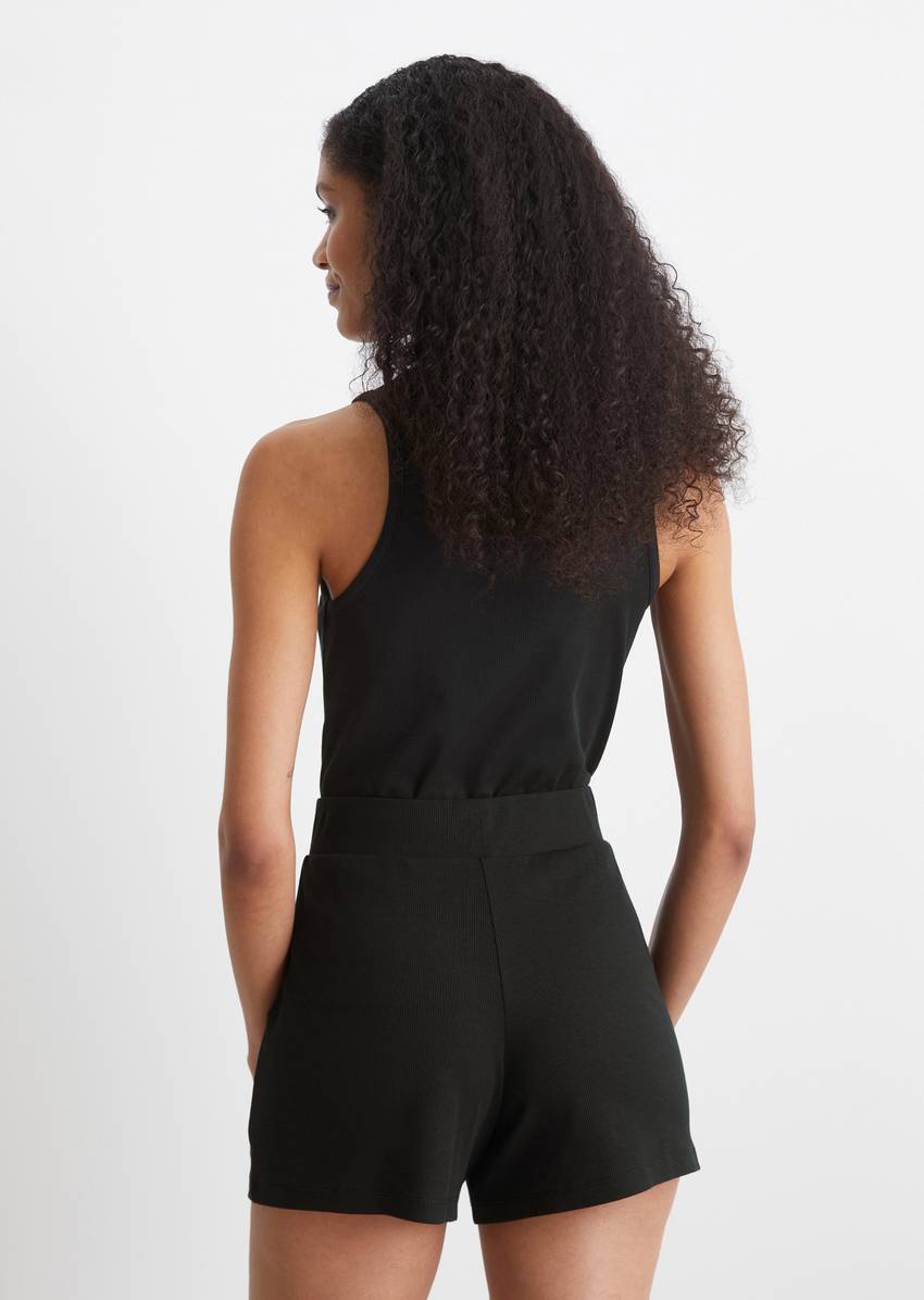 Lounge jersey shorts made from a ribbed organic cotton-modal blend