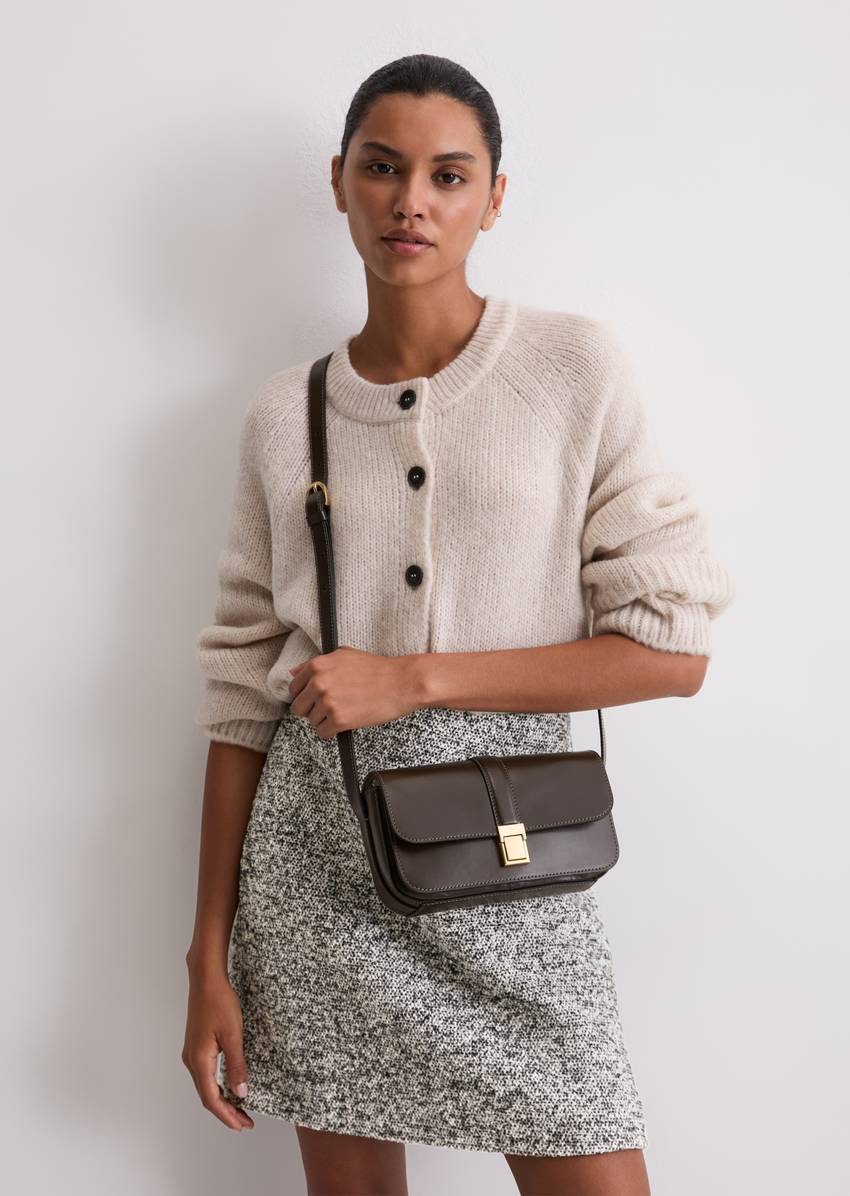 Shoulder bag small with elegant hinged clasp