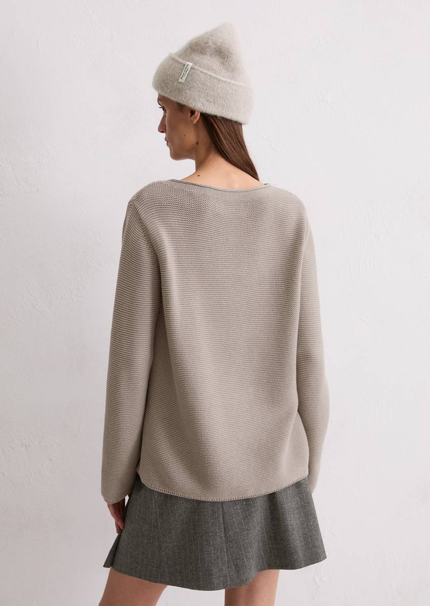 Knitted sweater regular made from organic cotton