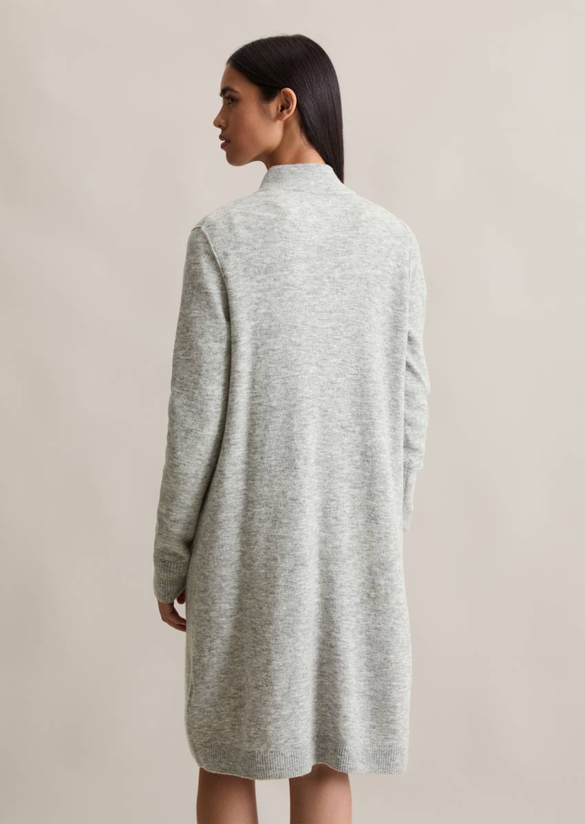 Regular troyer-style knit dress made from a soft virgin wool blend
