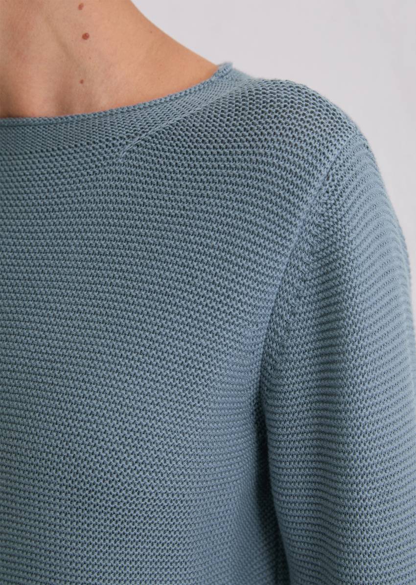Knitted sweater regular made from organic cotton