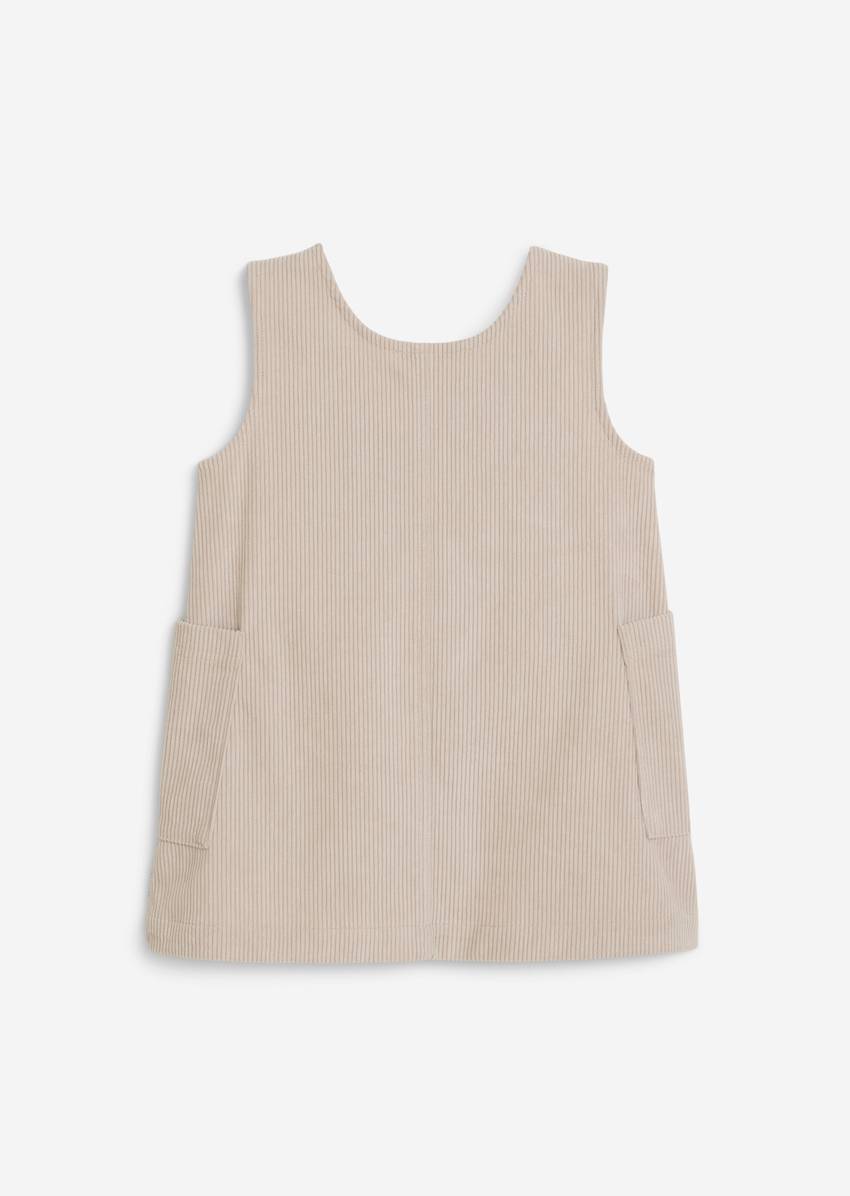 KIDS-GIRLS corduroy dress with soft ribbed structure