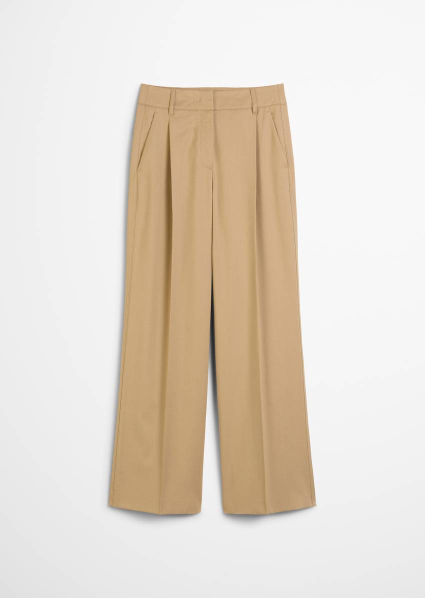 Wide Leg Pants made from wool blend twill