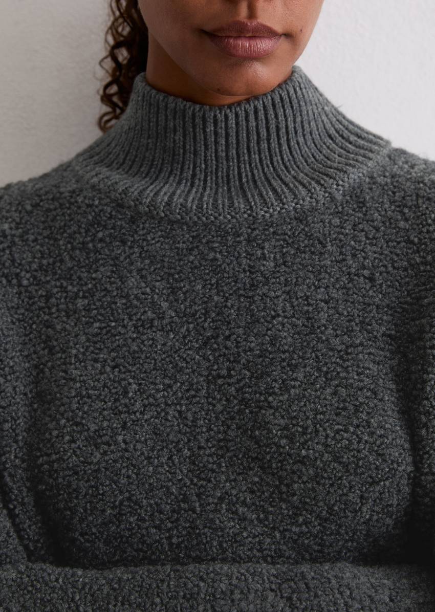 Bouclé sweater regular made from a virgin wool/alpaca wool mix