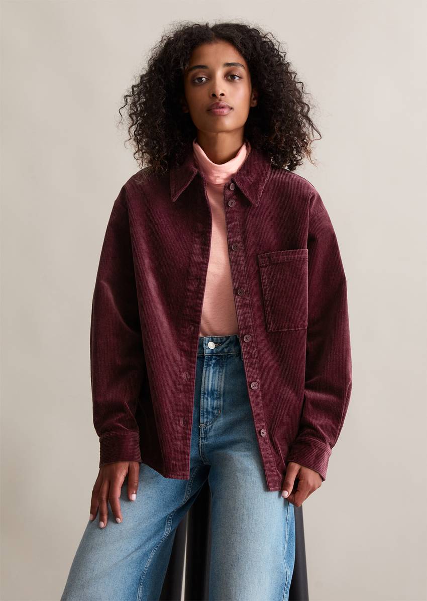 Relaxed blouse made from medium-weight corduroy stretch