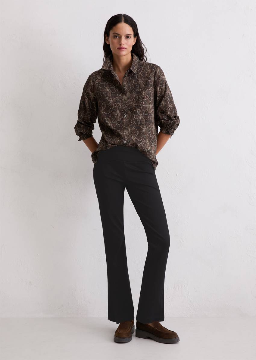 Regular blouse made from cotton satin