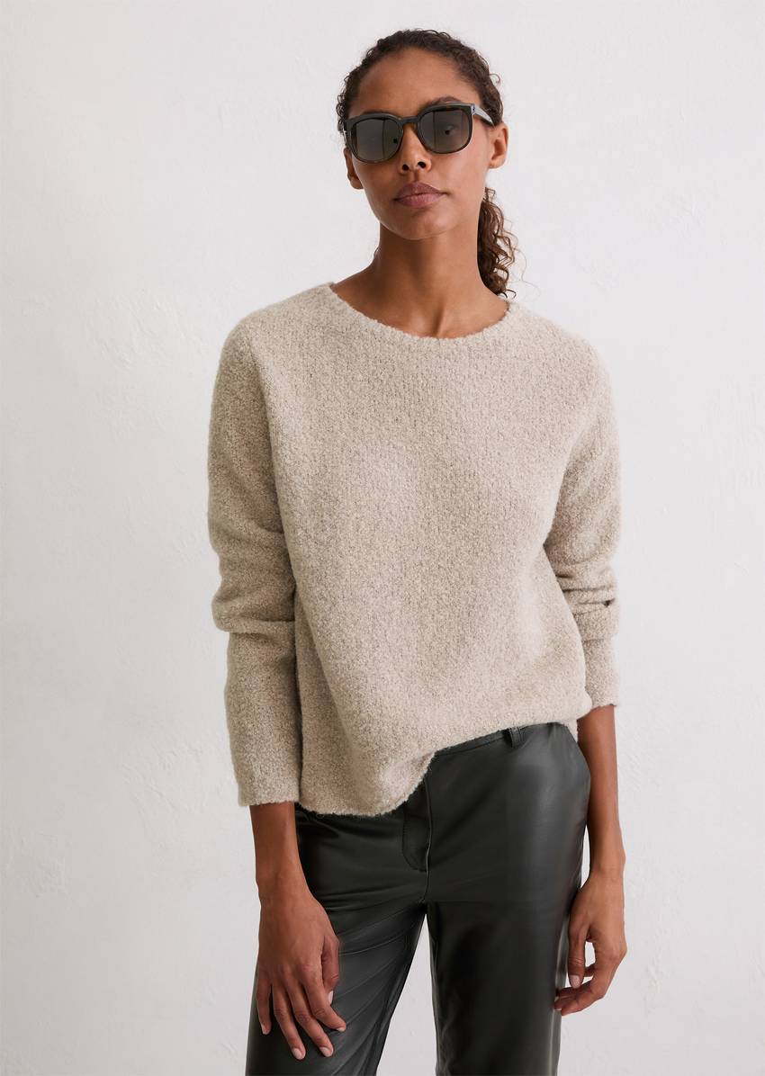 Bouclé sweater regular made from a virgin wool/alpaca wool mix