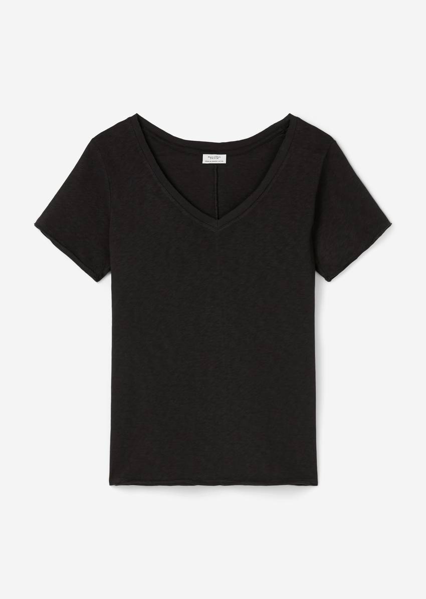 V-neck T-shirt, regular fit made from organic cotton slub jersey