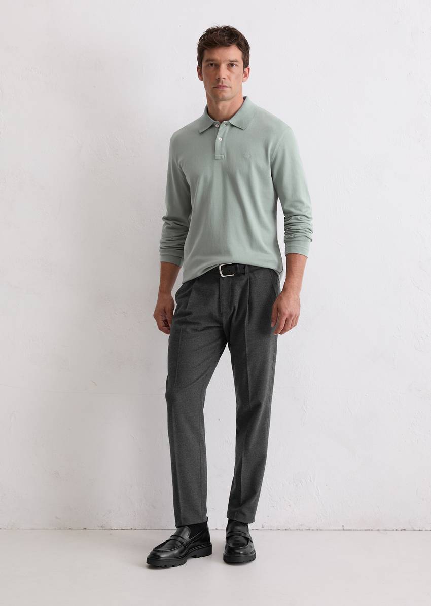 Regular polo shirt made from heavyweight organic cotton jersey