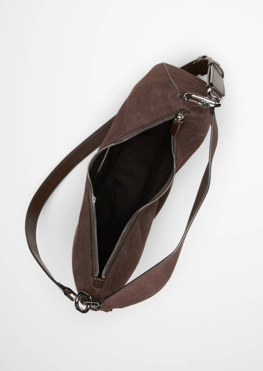 Hobo bag medium made from soft suede cowhide