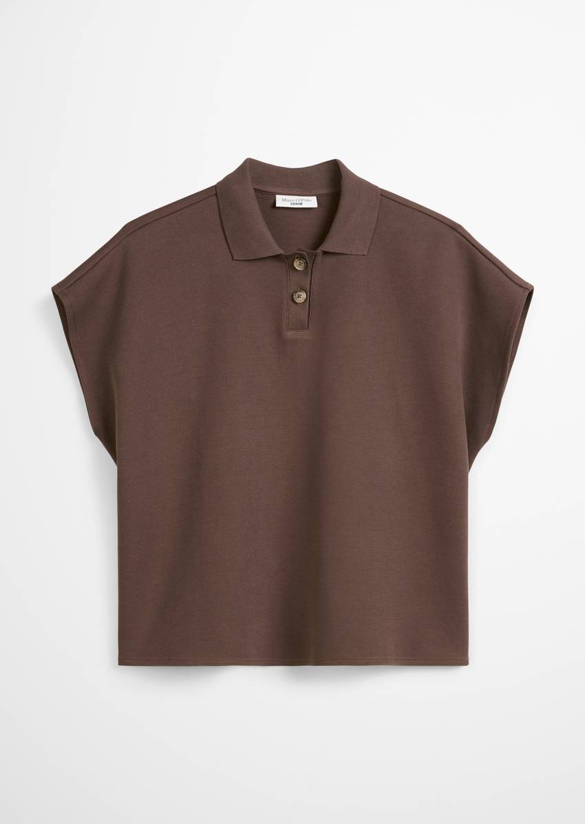 Sleeveless polo shirt wide made from organic cotton