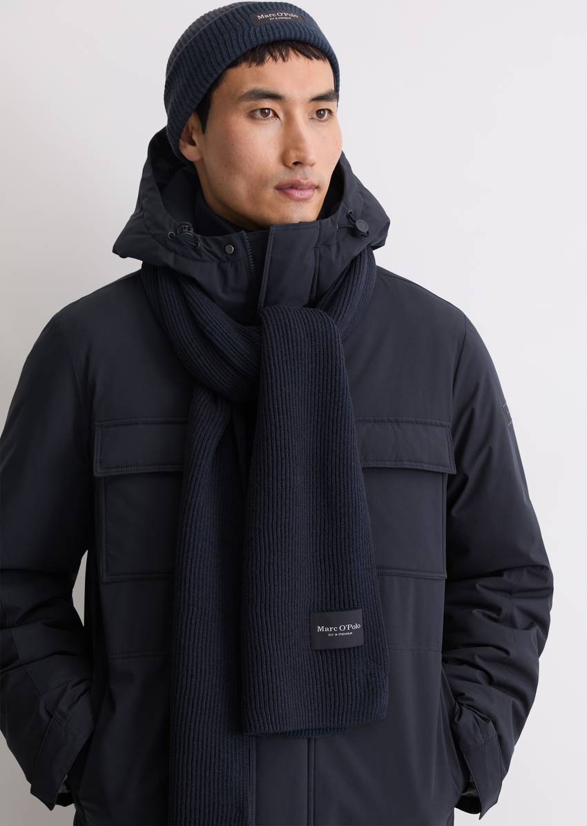 Scarf made from an organic cotton-sheep's wool mix