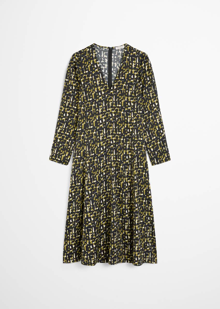 Dress shaped made from viscose stretch satin