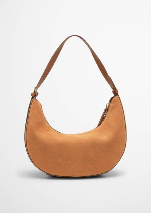 Crossbody bag small made from soft suede