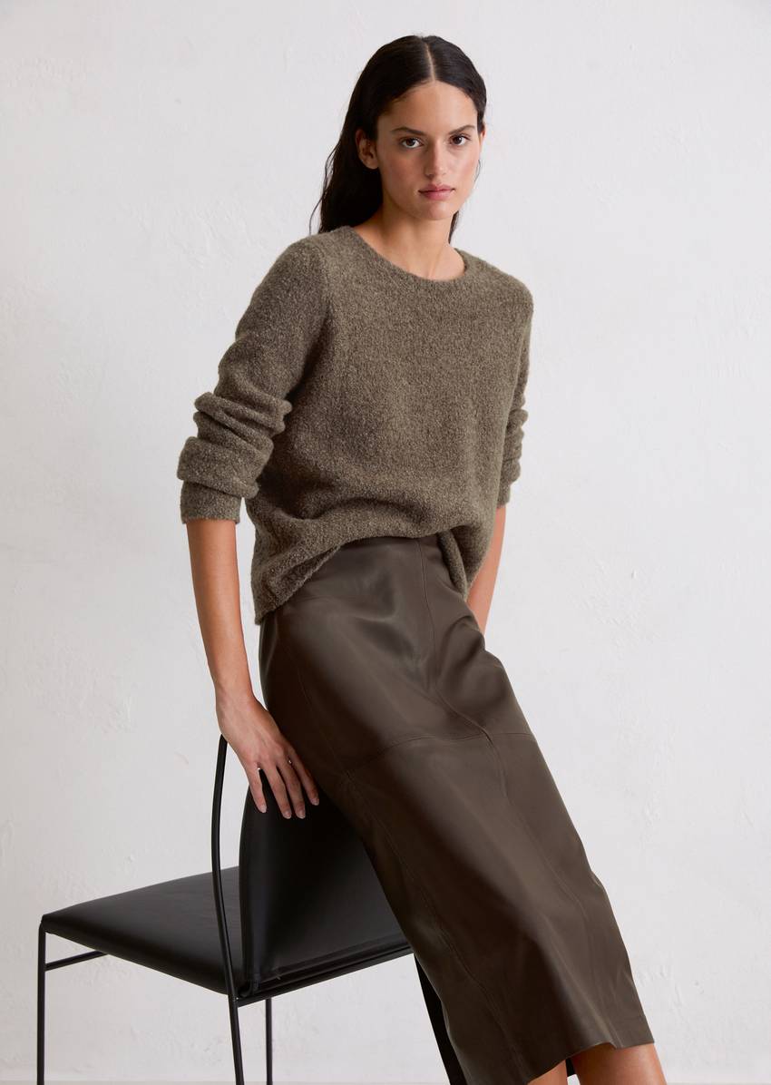 Bouclé sweater regular made from a virgin wool/alpaca wool mix