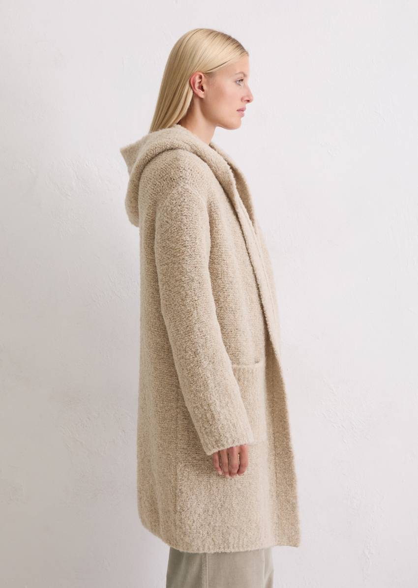 Bouclé cardigan regular made from a virgin wool/alpaca wool mix