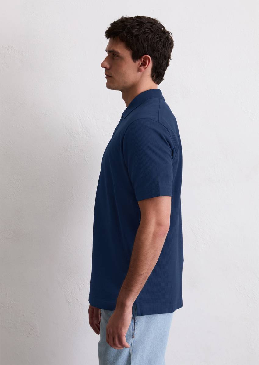 DfC polo shirt seersucker regular made from an organic cotton blend