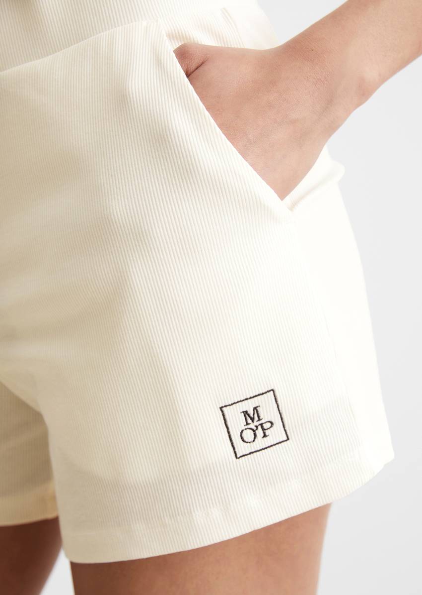 Lounge jersey shorts made from a ribbed organic cotton-modal blend