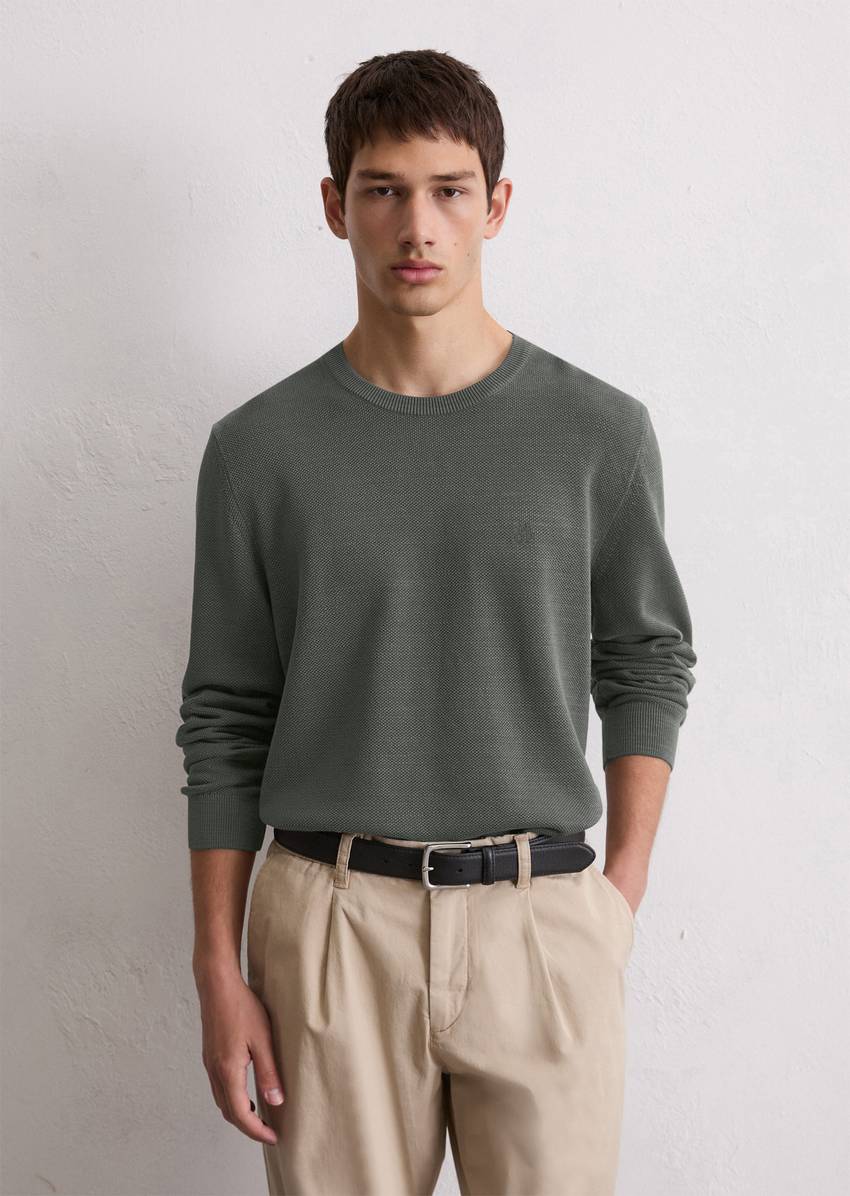 Sweater regular made from organic cotton piqué
