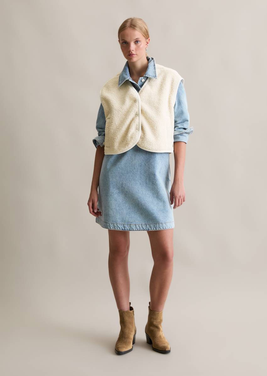 Curly sweat vest relaxed made from recycled polyester