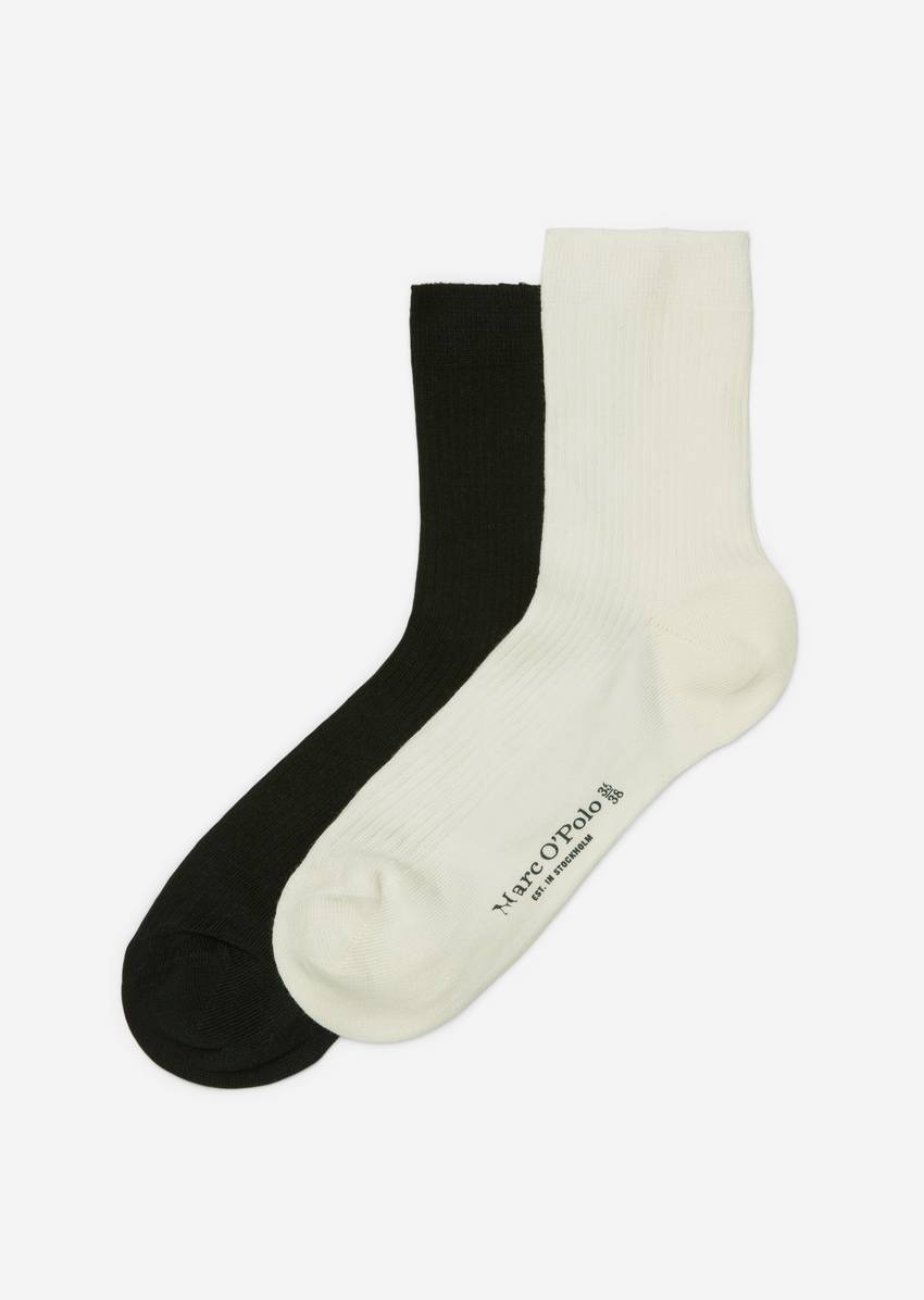 Ribbed socks in a pack of 2