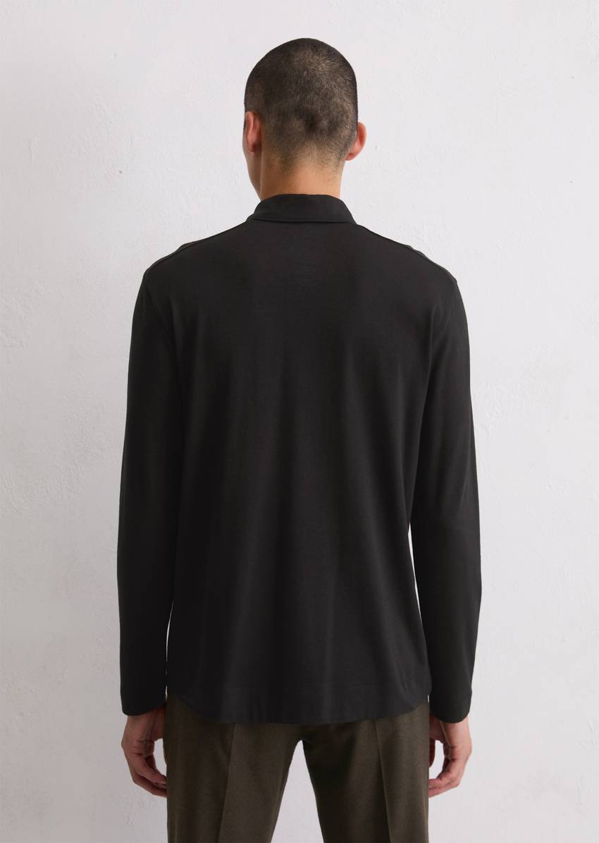 Regular polo shirt made from soft wool blend jersey