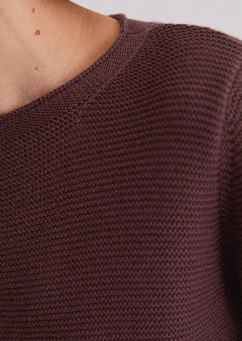 Knitted sweater regular made from organic cotton