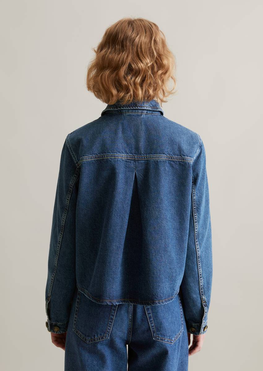 Cropped denim jacket made from pure organic cotton