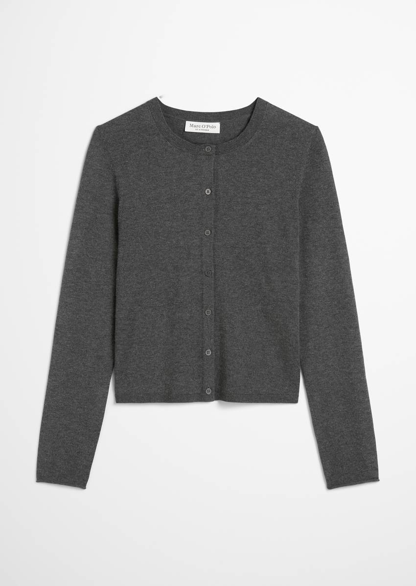 Cardigan slim made from a virgin wool/viscose mix