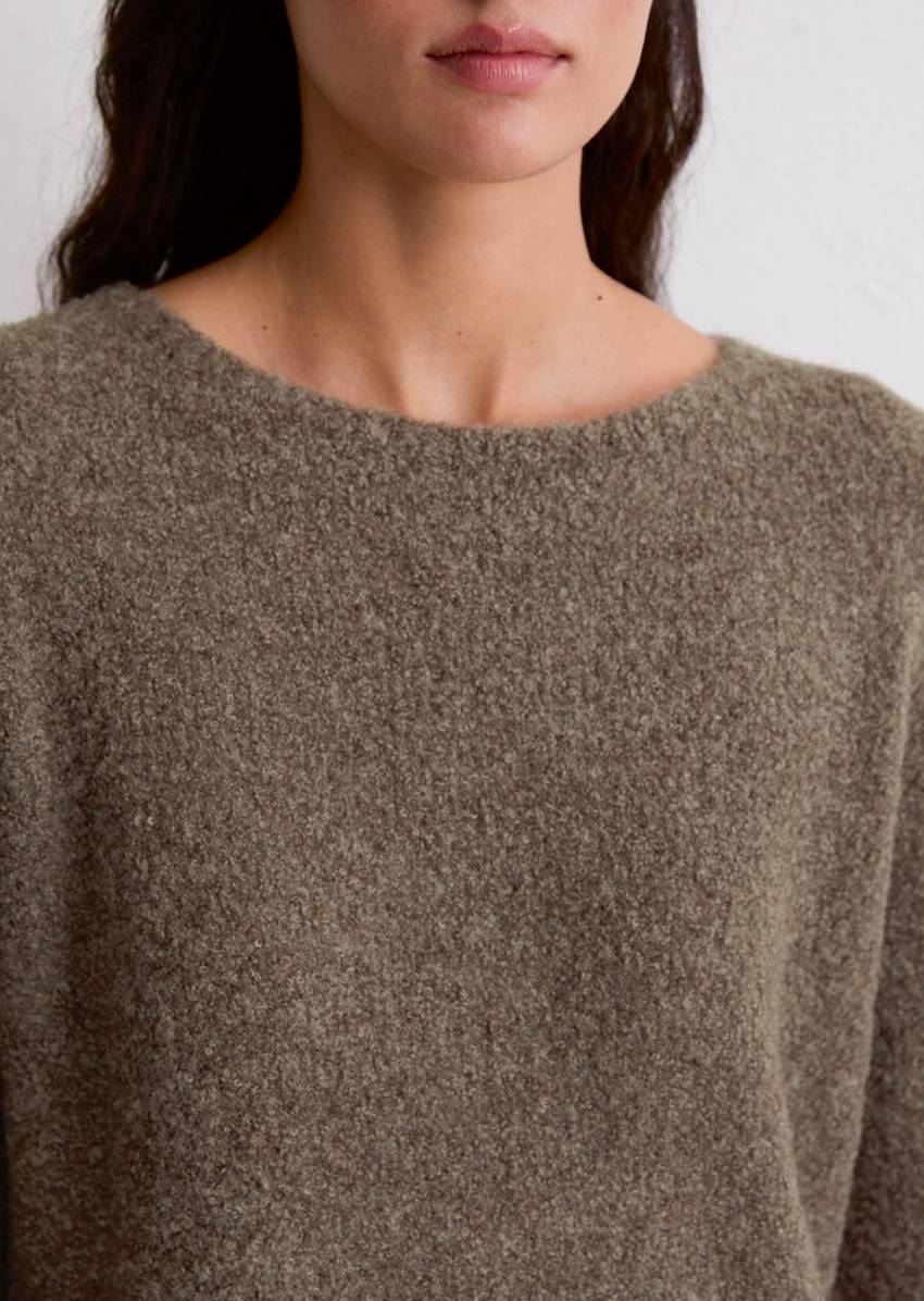 Bouclé sweater regular made from a virgin wool/alpaca wool mix