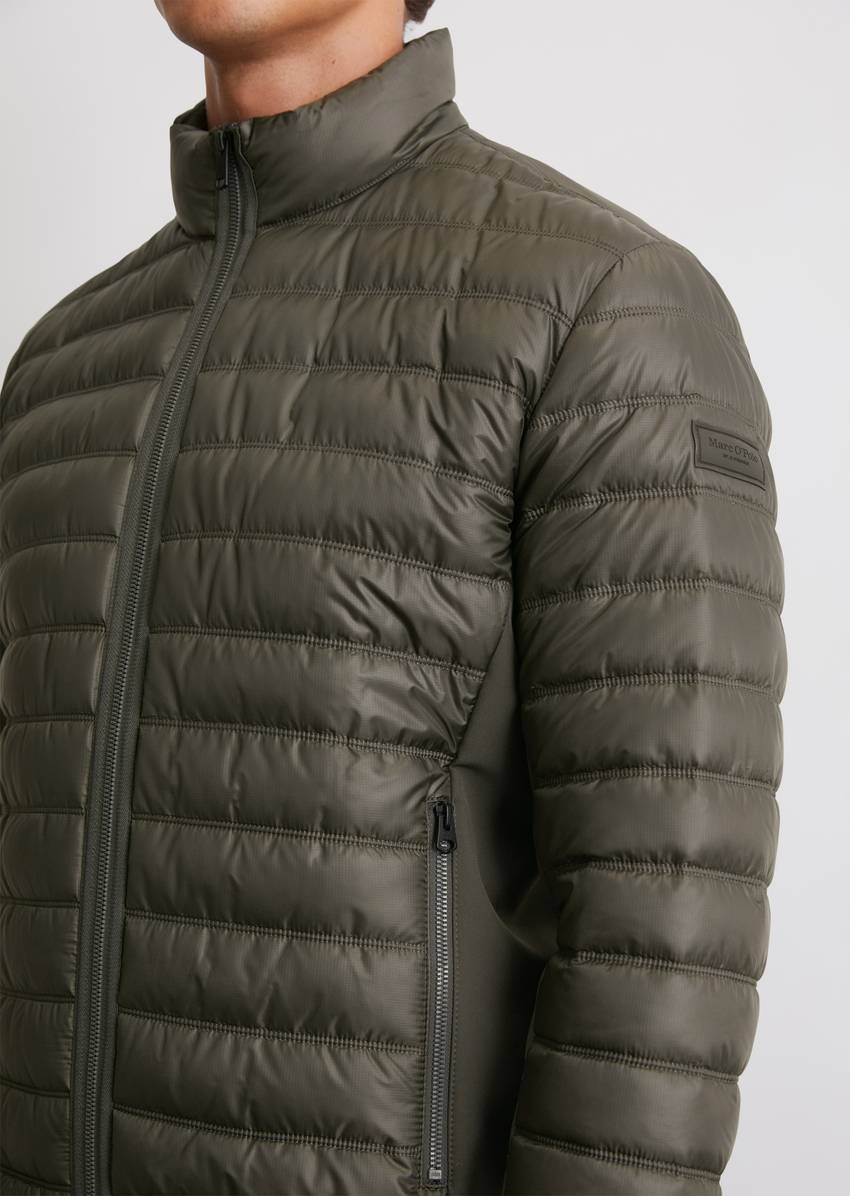 Quilted jacket regular with softshell inserts