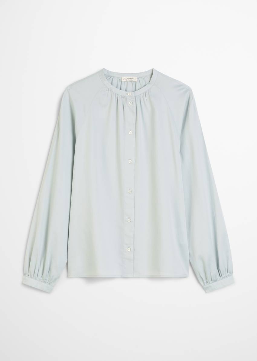 Blouse flared made from cotton satin