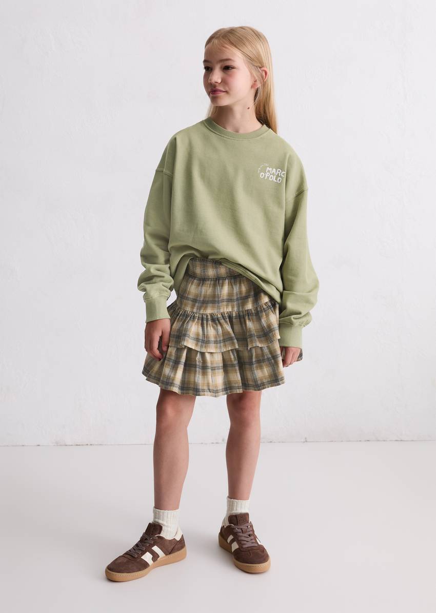 TEENS-GIRLS tiered skirt made from soft organic cotton flannel