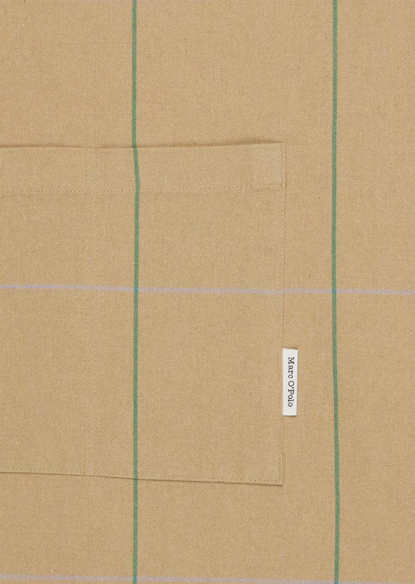 Plaid kitchen apron made from recycled matrial mix