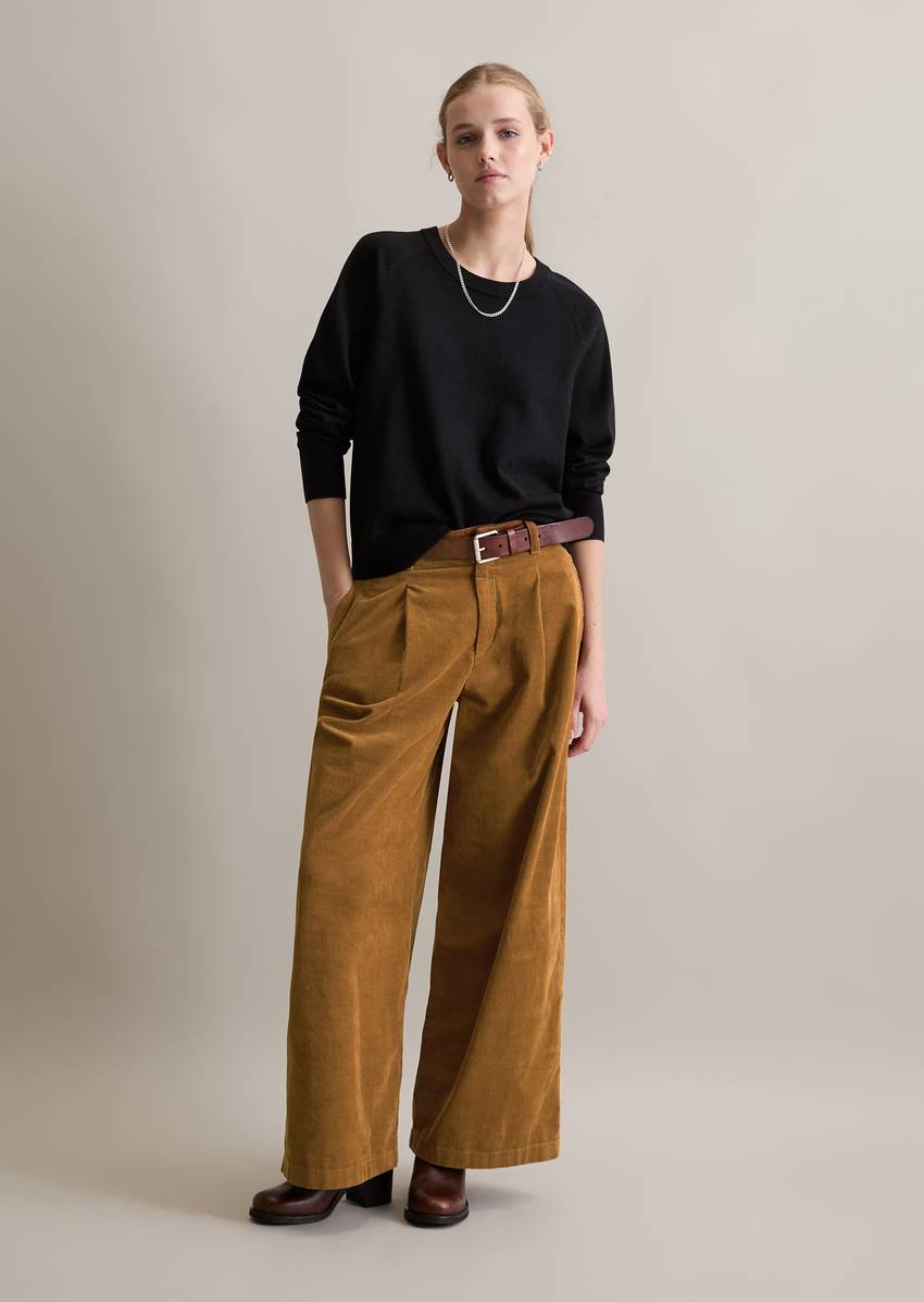 Knitted sweater regular made from soft cotton stretch