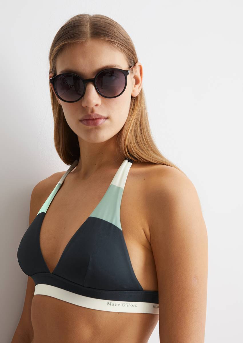 Halter neck bikini top made from recycled material