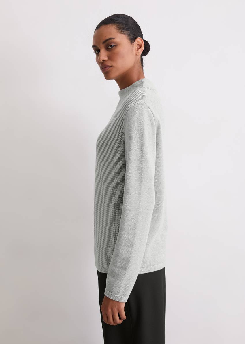 Knitted sweater slim made from organic cotton
