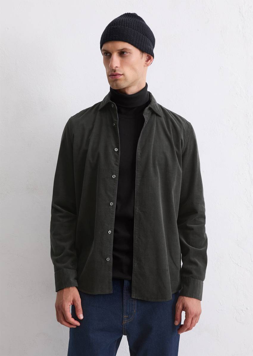 Corduroy shirt regular with fine ribbed structure