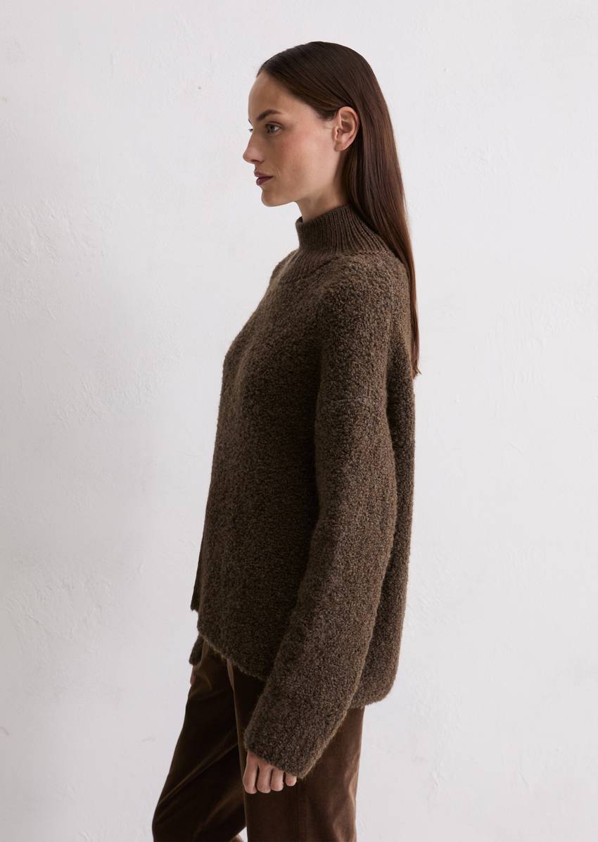 Bouclé sweater regular made from a virgin wool/alpaca wool mix