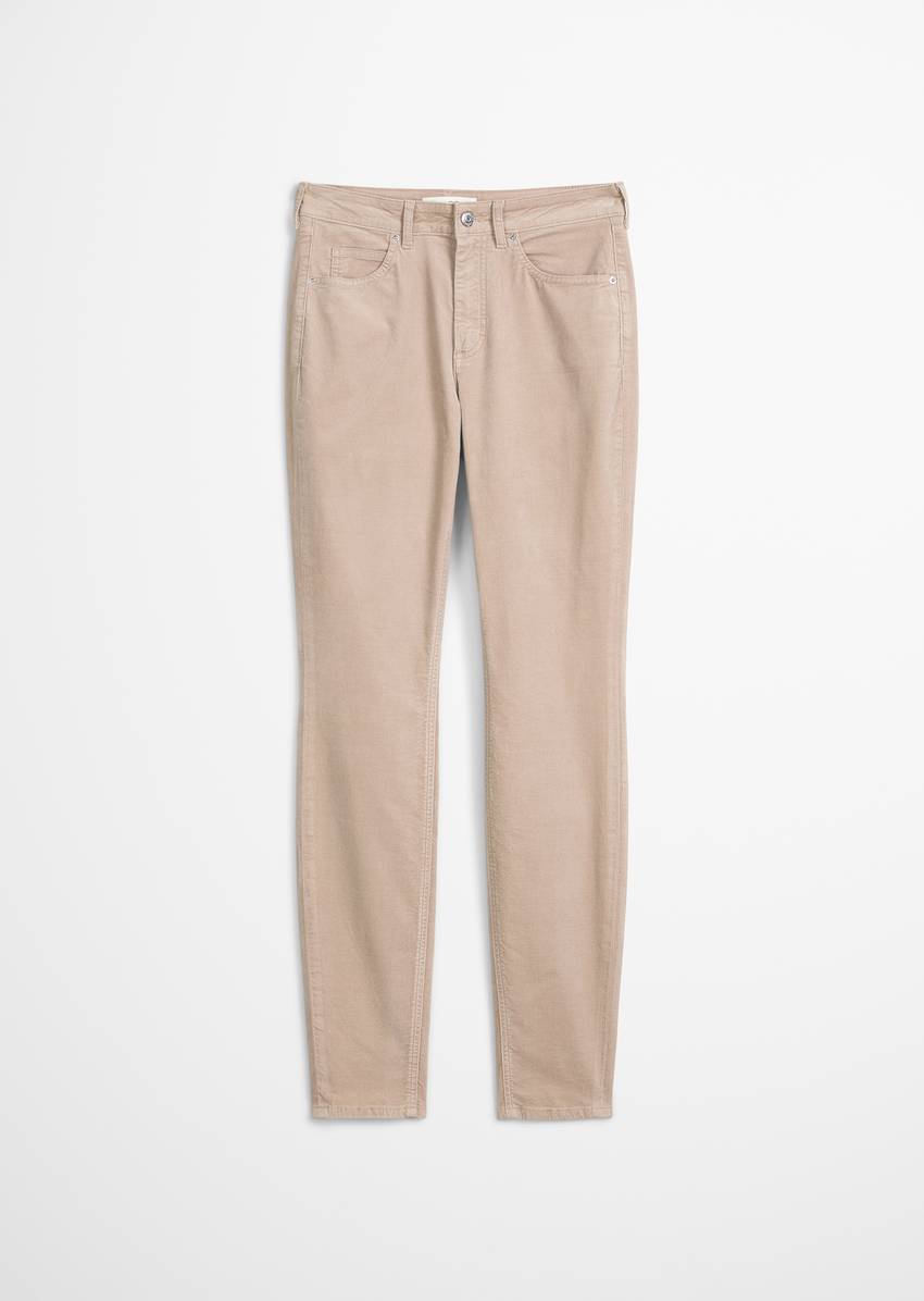 Velvet pants model Alkea slim made from an organic cotton stretch blend